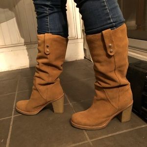 Genuine UGG Suede Winter Boots Shearling Lined.
